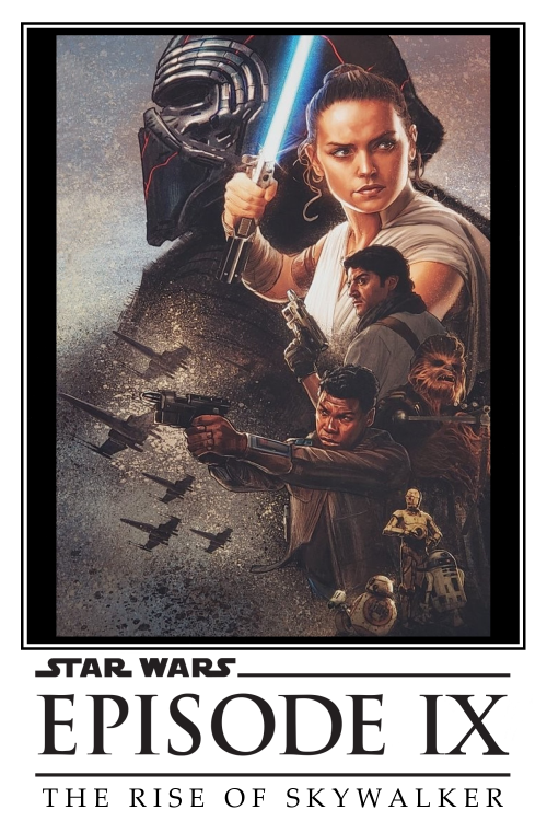 Star Wars: Episode IX - The Rise of Skywalker poster with art by Jason Palmer from the official mural of Star Wars Celebration 2019, Chicago